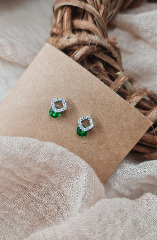 Green Stone Earrings