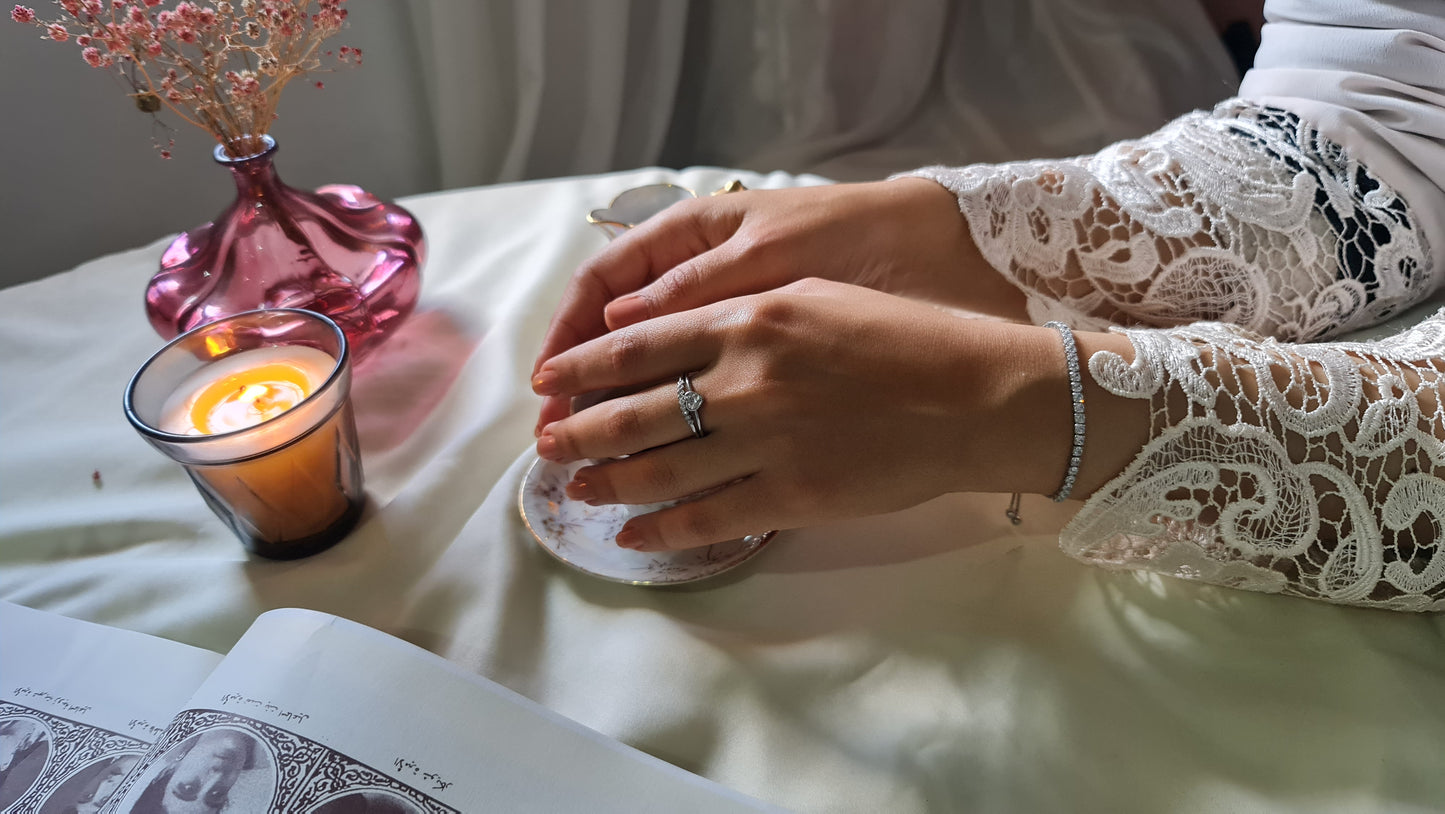 925 Sterling silver Heart diamond ring