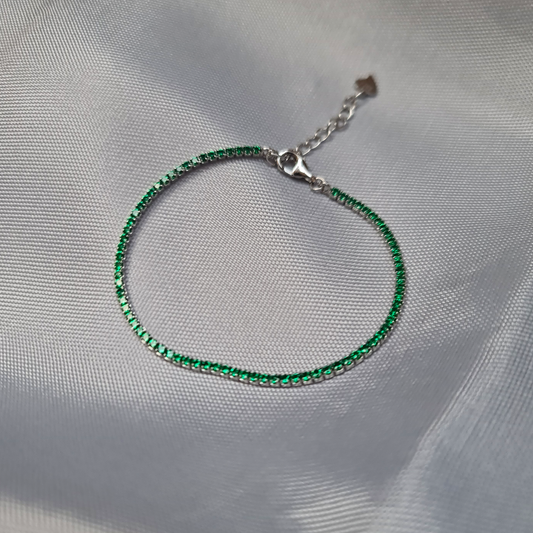 Emereld Green 925 Sterling Silver Tennis Braclet