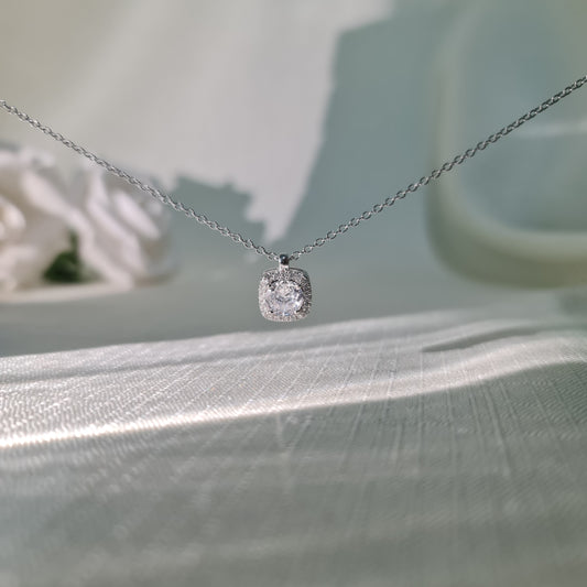 925 Italian Silver Necklace with zircon stone