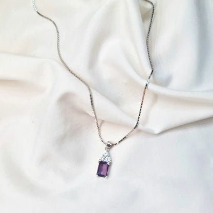 Violet Stone Silver Set - 2 Pieces