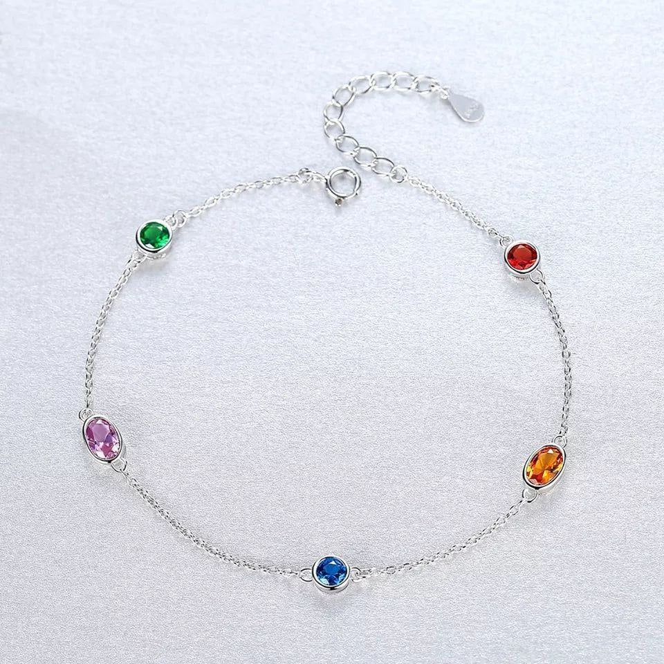 Colorful 925 Sterling Silver Bracelet