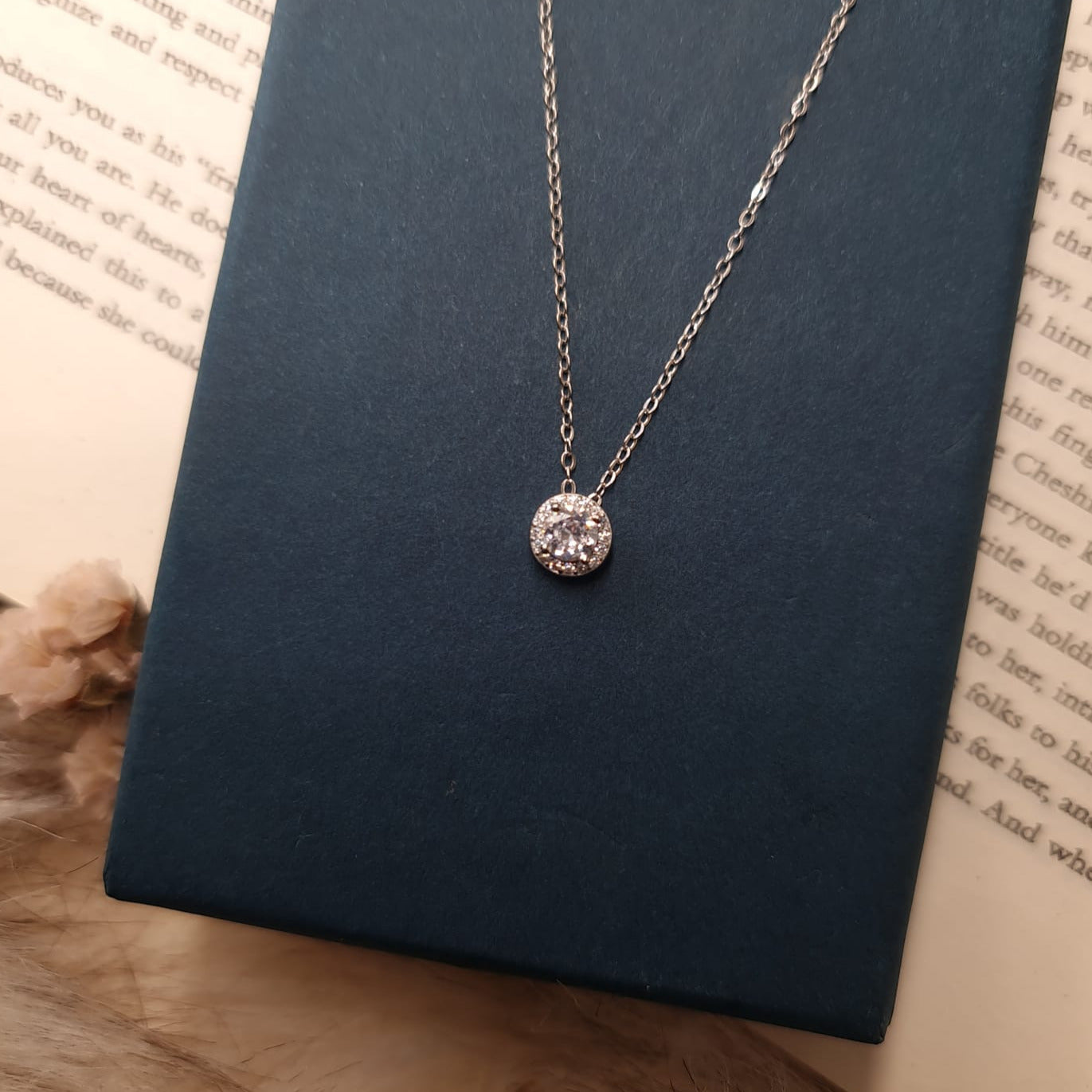 Simple Solitaire 925 Italian Silver Necklace